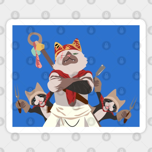 Monster Hunter World: Meowscular Chef Magnet by DigitalCleo